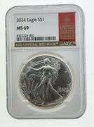 2024 American Silver Eagle, NGC MS69 "Red Book Label"