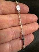 Sterling Silver 925 Italian Rosary Bracelet 7 Inch + 1 Inch Extension