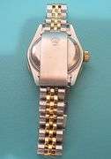 LADY'S ROLEX QUICKSET DATEJUST 18K AND STAINLESS STEEL WITH AFTERMARKET DIAMOND BEZEL AND DIAL