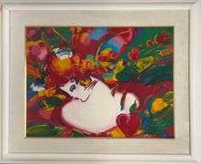 Limited Edition Peter Max 'Flower Blossom Lady' Signed Serigraph Framed