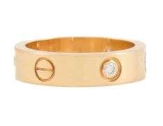 Cartier Classic 3 Diamonds Love Band Ring in 18K