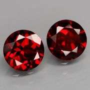 9mm! 2.88 carats each! 5.76ct matched set of Mozambique Garnet solitaires!
