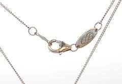 10kt White gold double heart sapphire and diamond bar pendant