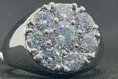 STUNNING 3.75 T.C.W MENS 14K WHITE GOLD DIAMOND PINKY RING LAB GROWN