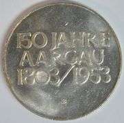 Blazing Gem BU 1953 heavy SILVER Sesquicentennial Medallion