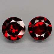 9mm! 2.88 carats each! 5.76ct matched set of Mozambique Garnet solitaires!