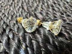 14k Yellow Gold Round 6mm Moissanite Stud Screw Back Earrings