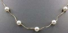 Feminine 14K YG & Pearl Necklace, Bracelet & Earring Suite