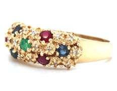 Colorful 14K YG Ring with Ruby, Emerald, & Sapphire