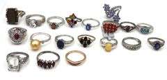 Big group lot of Vintage 925 sterling silver rings