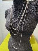 Sterling Silver Italian 925 Layered 4 Piece Chain Set 16", 20", 22" adjustable, 30" adjustable