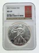 2017 American Silver Eagle, NGC MS69 "Red Book Label"