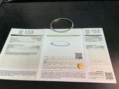 CERTIFIED 14K WHITE GOLD DIAMOND BANGLE BRACELET