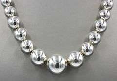925 Sterling silver Graduated silver bead necklace