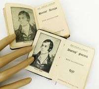 2 Robert Burns Silk Tartan Miniature Antique Books