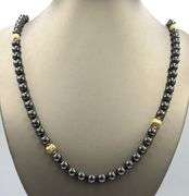 Pretty 14K YG and Hemitite Bead Necklace