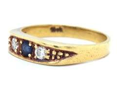 Sweet 18K Sapphire and Diamond Ring