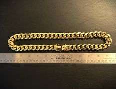 Huge 281.7 Grams MLB 14 Kt Gold Plated Curb Link Chain Necklace.