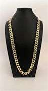Huge 281.7 Grams MLB 14 Kt Gold Plated Curb Link Chain Necklace.