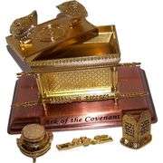 Gold Ark of the Covenant with Tablets Rod and Manna Vessel