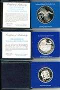 3 Different Large Silver $10 World Coins in Box w/CoA: 1979 & 1980
