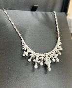 Most Beautiful bridal necklace in sterling silver and Dancing Swarovski center.