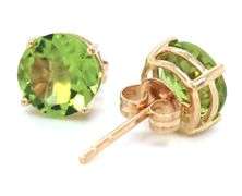 14kt Yellow gold round peridot stud earrings