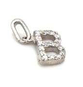 18kt White gold diamond Initial B pendant