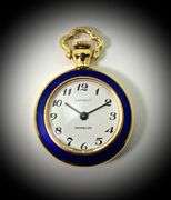 Wonderful 18K Pendant Watch with Enameling