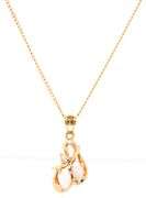 14kt Yellow gold double oval Opal and diamond pendant on chain
