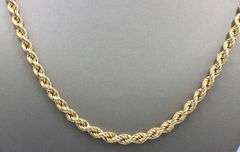 18kt Yellow gold rope chain necklace