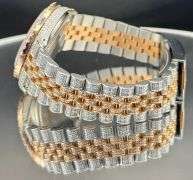 ROLEX STAINLESS STEEL GOLD DIAMOND DIAL JUBILEE BAND WATCH 11.5CT