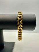 Huge 72 Gram Yellow Gold Plate Cuban Curb Link Bracelet