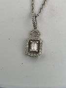 CERTIFIED BRAND NEW 14K WHITE CHAIN WITH DIAMOND PENDANT
