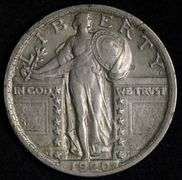 1920 Standing Liberty Quarter AU (About Uncirculated) Sharp Detail, Classic Early Type