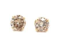 14kt Yellow gold 0.50ctw top light brown stud earrings