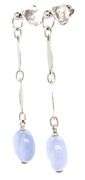 Sexy 14K WG Dangle Earrings with Lavender Jade