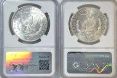 Super white near Gem BU 1885 & 1885-O Morgan Silver Dollars. NGC MS64
