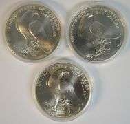 Gem BU 1984 P-D-S Uncirculated Olympic Silver Dollar set