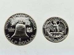 1962 Proof Franklin Half Dollar & Washington Quarter