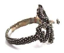Gucci glass pearl heart ribbon ring
