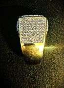 Men's 7.25 Cttw Lab Simulated Diamond 14 Kt Gold Plated Ring