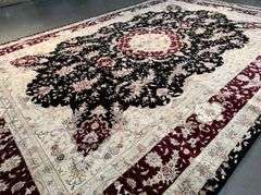 Magnificent Silk &Wool Tabriz Rug 9.6x14