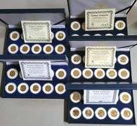 Complete Set of 50 Gold Plated Statehood Quarter Collection 1999-2008 in Boxes w/CoAs