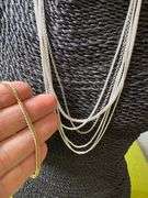 Sterling Silver Italian 925 Layered 8 Piece Chain Set 8", 9", 20", 20", 20", 22" (adjustable x3)