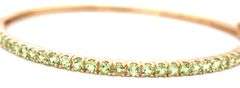 14kt Yellow gold round Peridot bangle bracelet