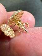 10K Yellow Gold Round Nugget Stud Earrings