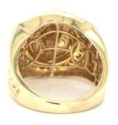 14kt Yellow gold Illusion set diamond halo lion ring with ruby