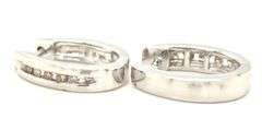 10kt White gold 0.10ctw diamond hoop earrings