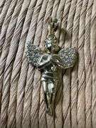 10K Yellow Gold Angel Pendant with Clear CZ Stones